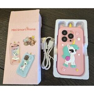 New Pink Unicorn Mini Kids Smart Phone XS 18 Pro